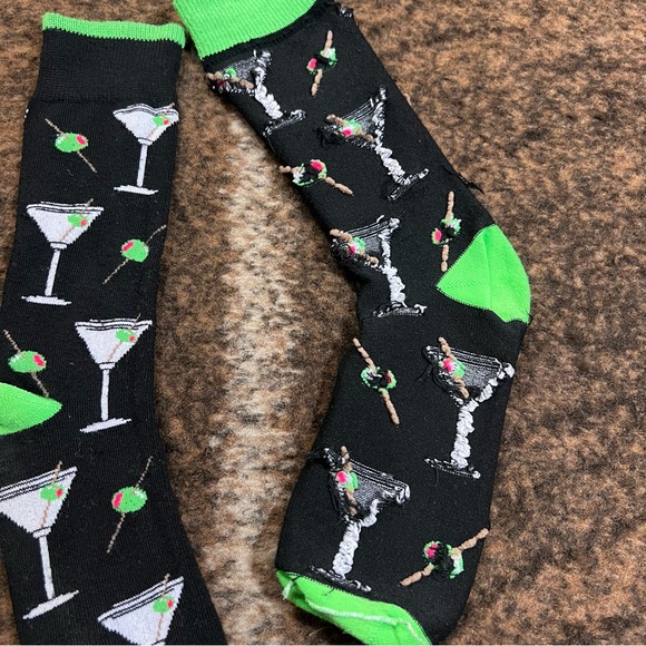 Men’s Martini print Dress Socks - worn - Picture 2 of 3